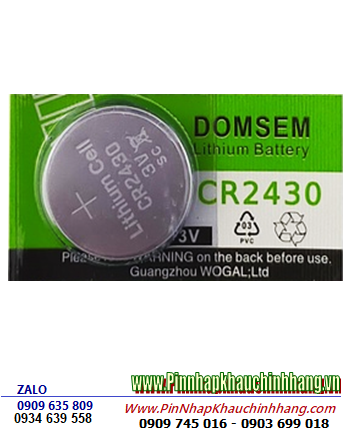 DOMSEM CR2430, Pin đồng xu 3v lithium DOMSEM CR2430 chính hãng